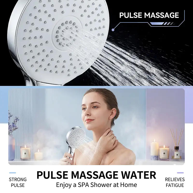 Koupelnové designové tlačítko s nastavitelným průtokem ABS čtvercová ruční sprcha